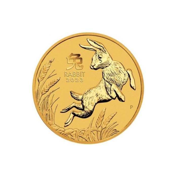 Złota Moneta Lunar III Rok Królika 2023, 1/4 uncji - rewers