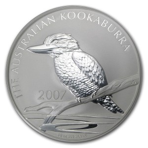 2007 Australian Kookaburra Silver Coin, 1 oz - reverse side