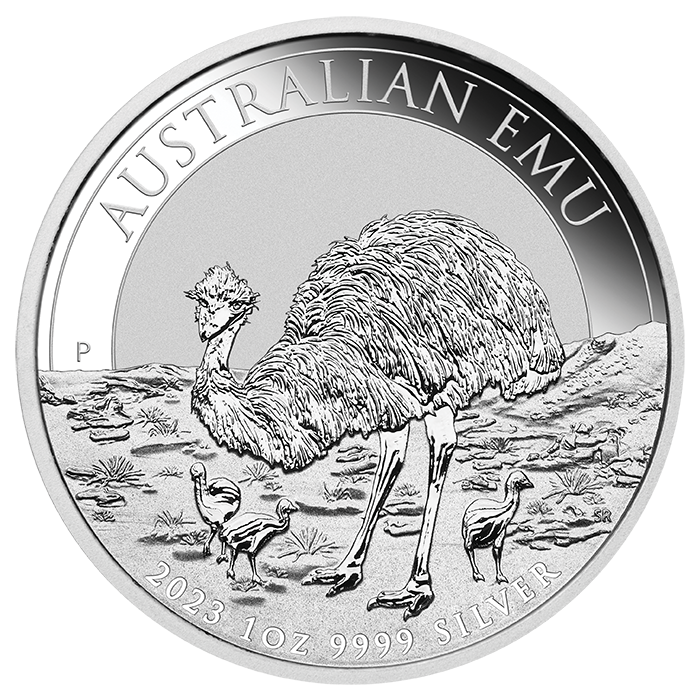 Australian Emu 2023 Silver Coin, 1 oz - reverse side Australian Emu 2023 Silver Coin, 1 oz - reverse side