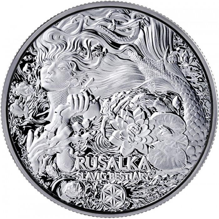 Srebrna moneta Bestie Słowiańskie - Rusałka 2023, 1 uncja - rewers Srebrna moneta Bestie Słowiańskie - Rusałka 2023, 1 uncja - rewers