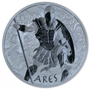 Srebrna Moneta Götter des Olymps: Ares 2023, 1 uncja - rewers