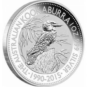 Australian Kookaburra 2015 Silver Coin, 1 oz - reverse side