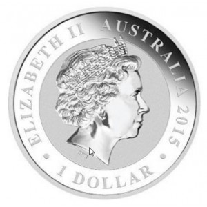 Australian Kookaburra 2015 Silver Coin, 1 oz - reverse side