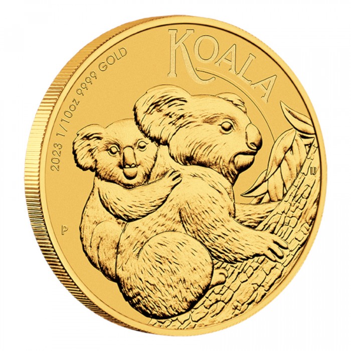 Australian Koala 2023 Gold Coin, 1/10 ounce - edge Australian Koala 2023 Gold Coin, 1/10 ounce - edge