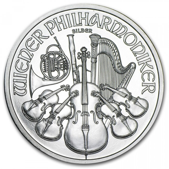 Silbermünze Wiener Philharmoniker 2020, 1 oz - Rückseite Silbermünze Wiener Philharmoniker 2020, 1 oz - Rückseite