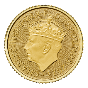 Gold Coin Coronation of King Charles III 2023 1/10 ounce - obverse