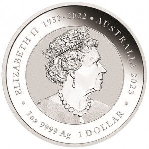 Silver Coin Chinese Myths: Dragon & Koi 2023,1 oz - obverse Silver Coin Chinese Myths: Dragon & Koi 2023,1 oz - obverse