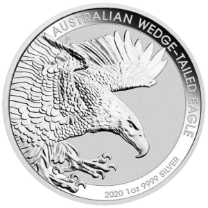 Srebrna Moneta Australischer Keilschwanzadler 2020, 1 uncja - rewers