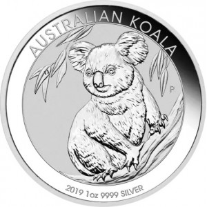 Australischer Koala 2019 Silbermünze, 1 Unze - Rückseite