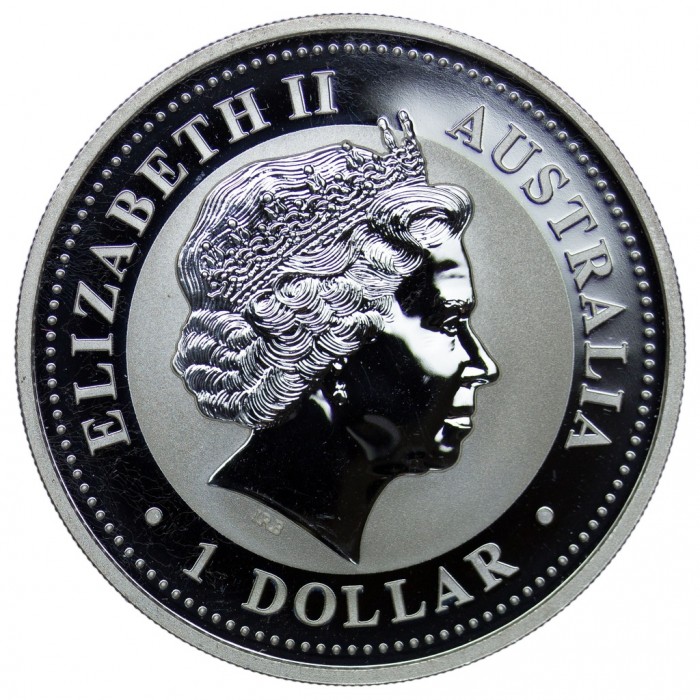 Srebrna Moneta Australian Kookaburra 2008, 1 uncja - awers