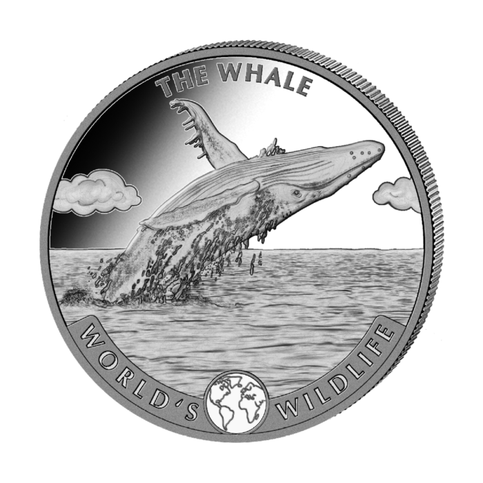 Srebrna Moneta World's Wildlife: The Whale 2020, 1 uncja - rewers Srebrna Moneta World's Wildlife: The Whale 2020, 1 uncja - rewers
