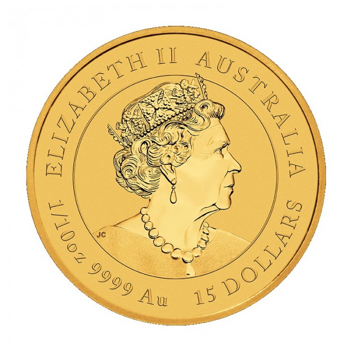 Złota Moneta Australian Kookaburra 2023, 1/10 uncji - awers