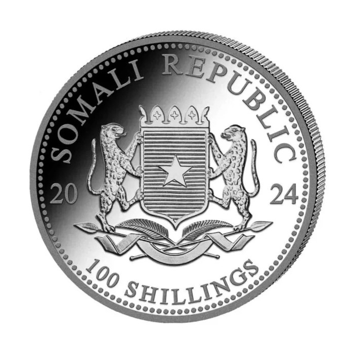 Somali Elephant 2024 Silver Coin, 1 ounce - obverse