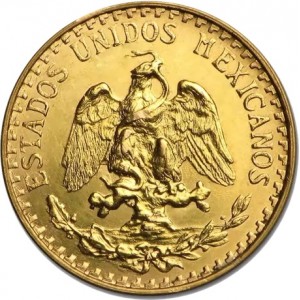 Gold Coin 2 Peso, Mexico 1919 - 1948, 1.5 g obverse
