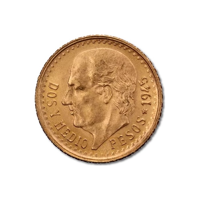 Goldmünze 2,5 Peso, Mexiko 1918 - 1948, 1,87 g Vorderseite