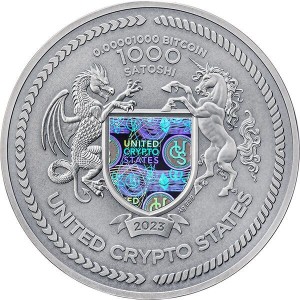 Srebrna Moneta Vereinigte Krypto-Staaten: Binary Eagle 2023, 2 uncje rewers