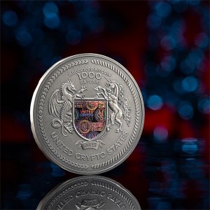 Srebrna Moneta Об'єднані криптовалюти: Бінарний орел 2023, 2 бекграунди без фону