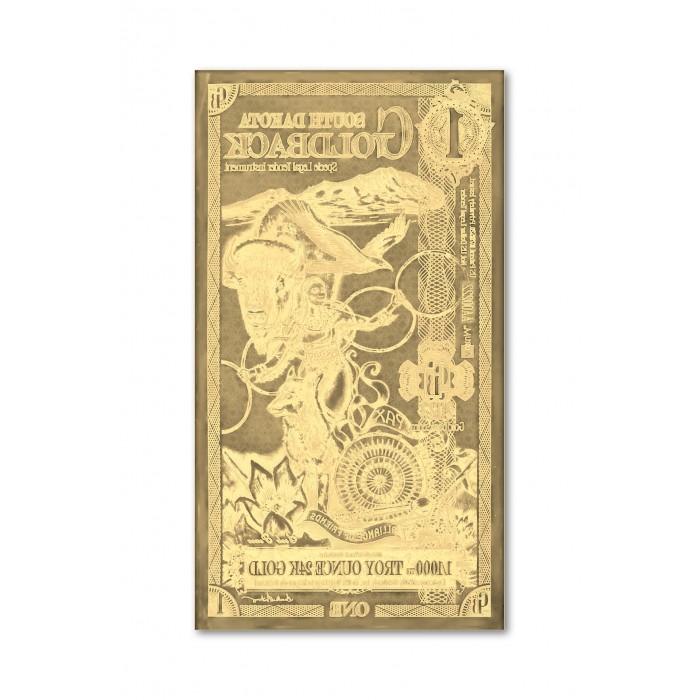 Złoty Banknot 1 New South Dakota Gold Note 2023, 1/1000 uncji - back