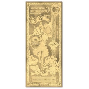Złoty Banknot 50 New South Dakota Goldbacks Gold Note 2023, 1/20 uncji - back Złoty Banknot 50 New South Dakota Goldbacks Gold Note 2023, 1/20 uncji - back