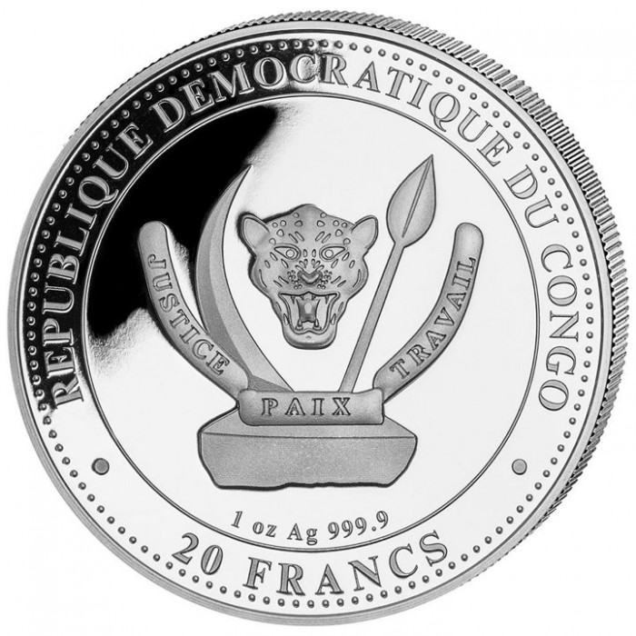 Congo Stegosaurus 2023 Silver Coin, 1 oz - obverse