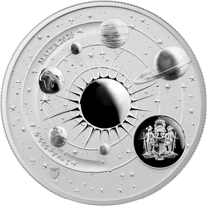 Srebrna Moneta Malta Copernicus 2023, 1 uncja - awers