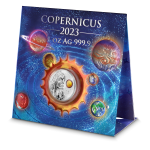Srebrna Moneta Malta Copernicus 2023, 1 uncja - box