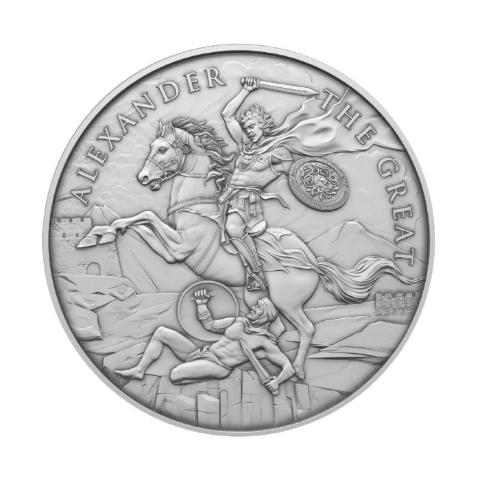 Srebrny Medal Legendary Warriors: Alexander der Große, 1 uncja rewers