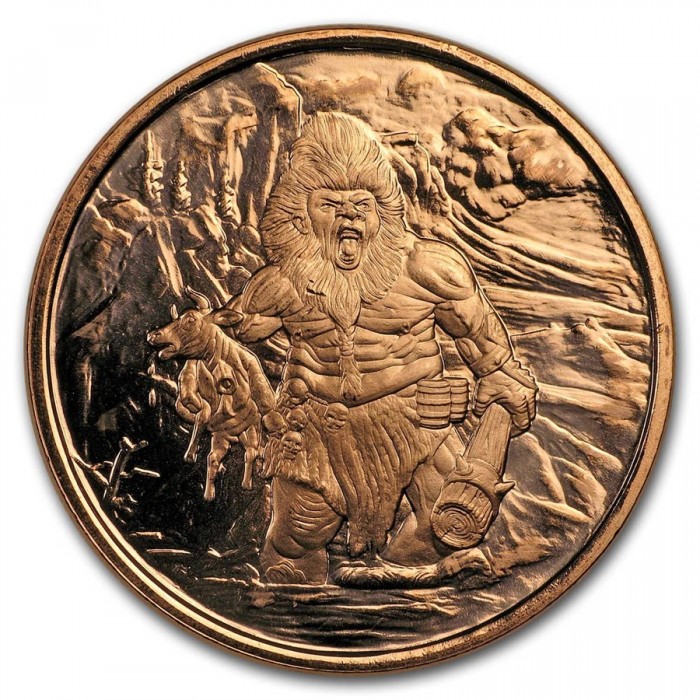 Miedziany-Medaille Nordische Kreaturen: Eisriese, 1 uncja rewers Miedziany-Medaille Nordische Kreaturen: Eisriese, 1 uncja rewers