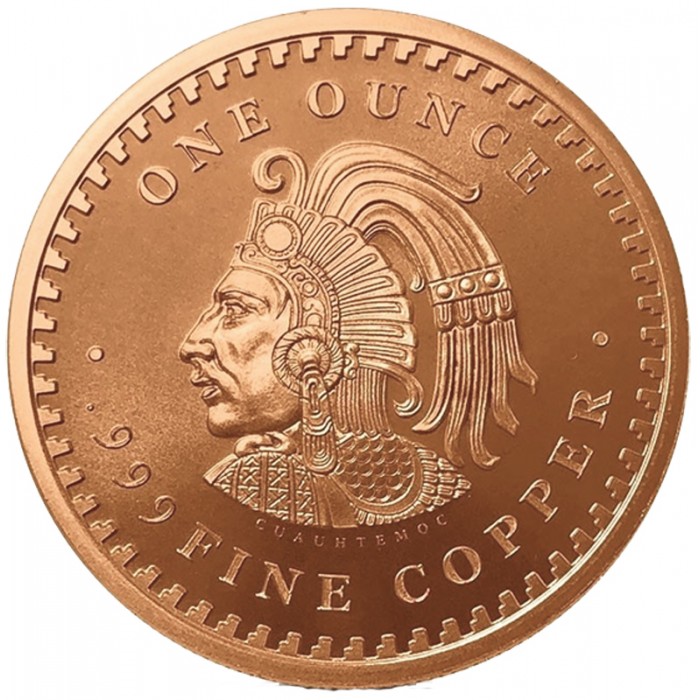 Miedziany Medal Aztec Calendar, 1 uncja awers