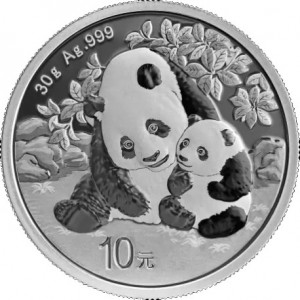 Chinese Panda 2024 Silver Coin, 30 grams - reverse side