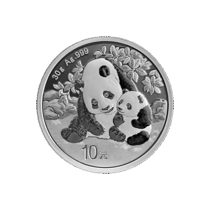 China Panda 2024 Silbermünze, 30 Gramm - Rückseite China Panda 2024 Silbermünze, 30 Gramm - Rückseite