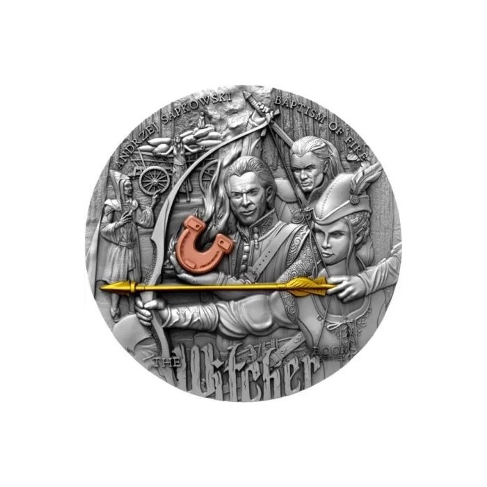 The Witcher: Feuertaufe 2023 Silbermünze, 2 Unzen - Rückseite
