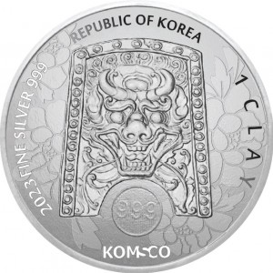 Srebrny Medaille Koreanische Göttin: Prinzessin Bari 2023, 1 uncja - awers