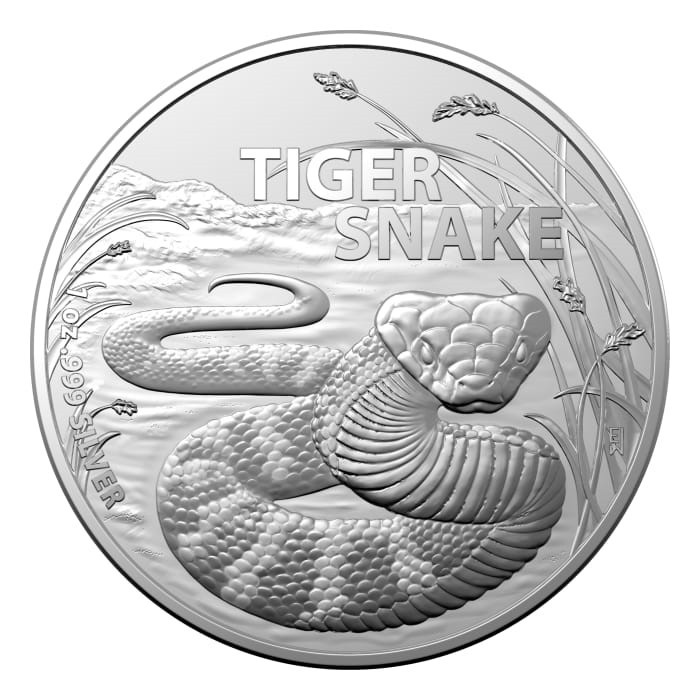 Silver Tiger Snake 2024 Coin, 1 ounce reverse
