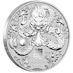 Silber Lunar III Jahr des Drachen Münze 2024, 1 Unze Rand Silber Lunar III Jahr des Drachen Münze 2024, 1 Unze Rand