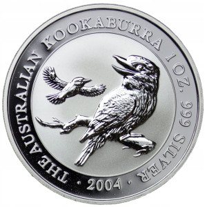 2004 Australian Kookaburra Silver Coin, 1 oz - reverse side