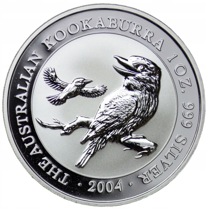 Srebrna Moneta Australian Kookaburra 2004, 1 uncja - rewers