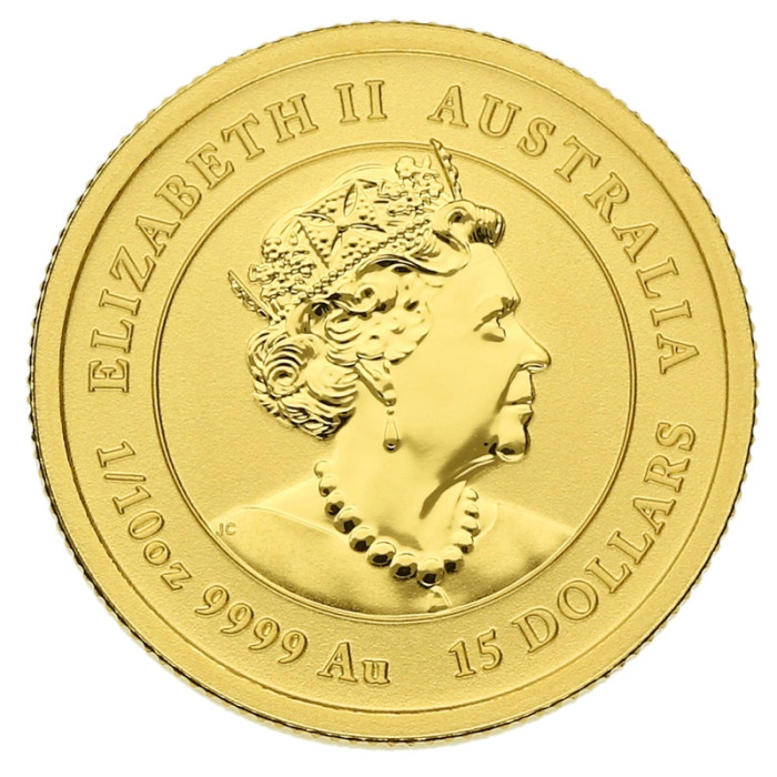 Złota Moneta Lunar III Rok Bawoła 2021, 1/10 uncji - awers