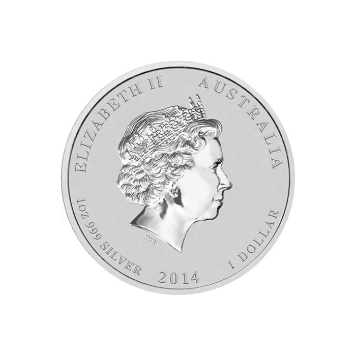 Silver Lunar II Year of the Horse 2014 Coin, 1 oz - obverse Silver Lunar II Year of the Horse 2014 Coin, 1 oz - obverse