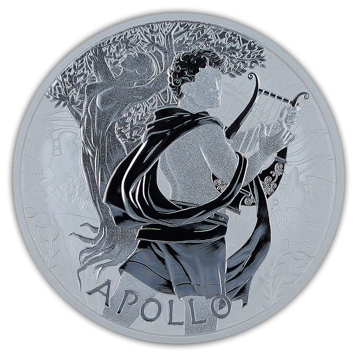 Silver Coin Gods of Olympus: Apollo 2023, 1 oz - reverse