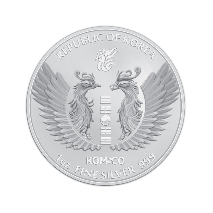 South Korean Phoenix 2023 Silver Medal, 1 ounce - reverse side