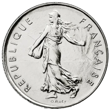 Dawna srebrna moneta francuska Siewczyni: 5 franków (1898–1920)