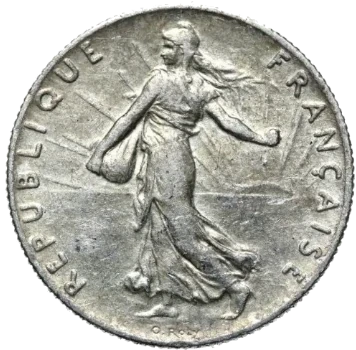 Dawna srebrna moneta francuska Siewczyni: 50 centymów (1898–1920)
